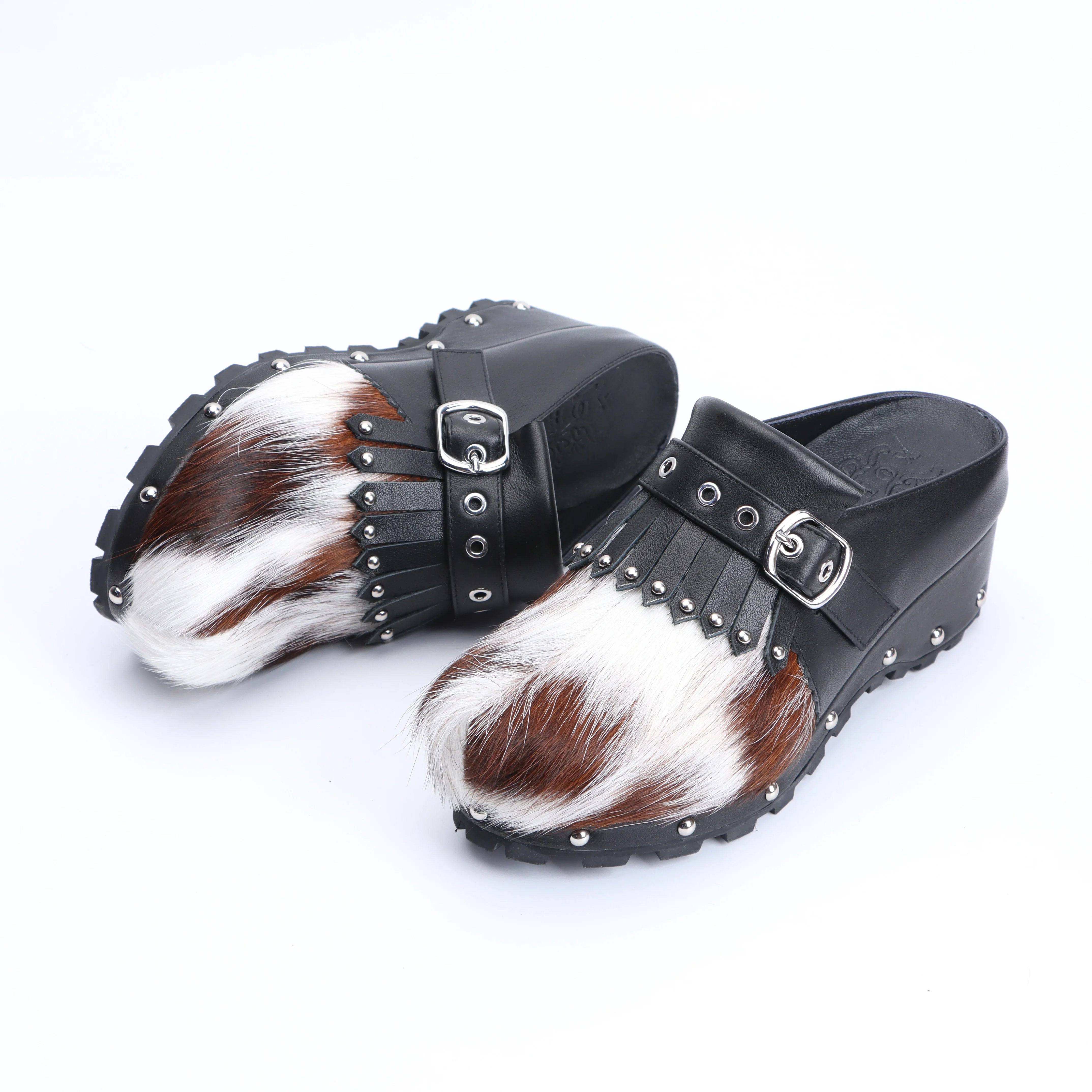 Luxury Designer Mule Sandals for Women, Handmade Cowhide Fur, Rubber Sole, Latex Insole,Trendy Tassel Detail,Summer Slides 2025