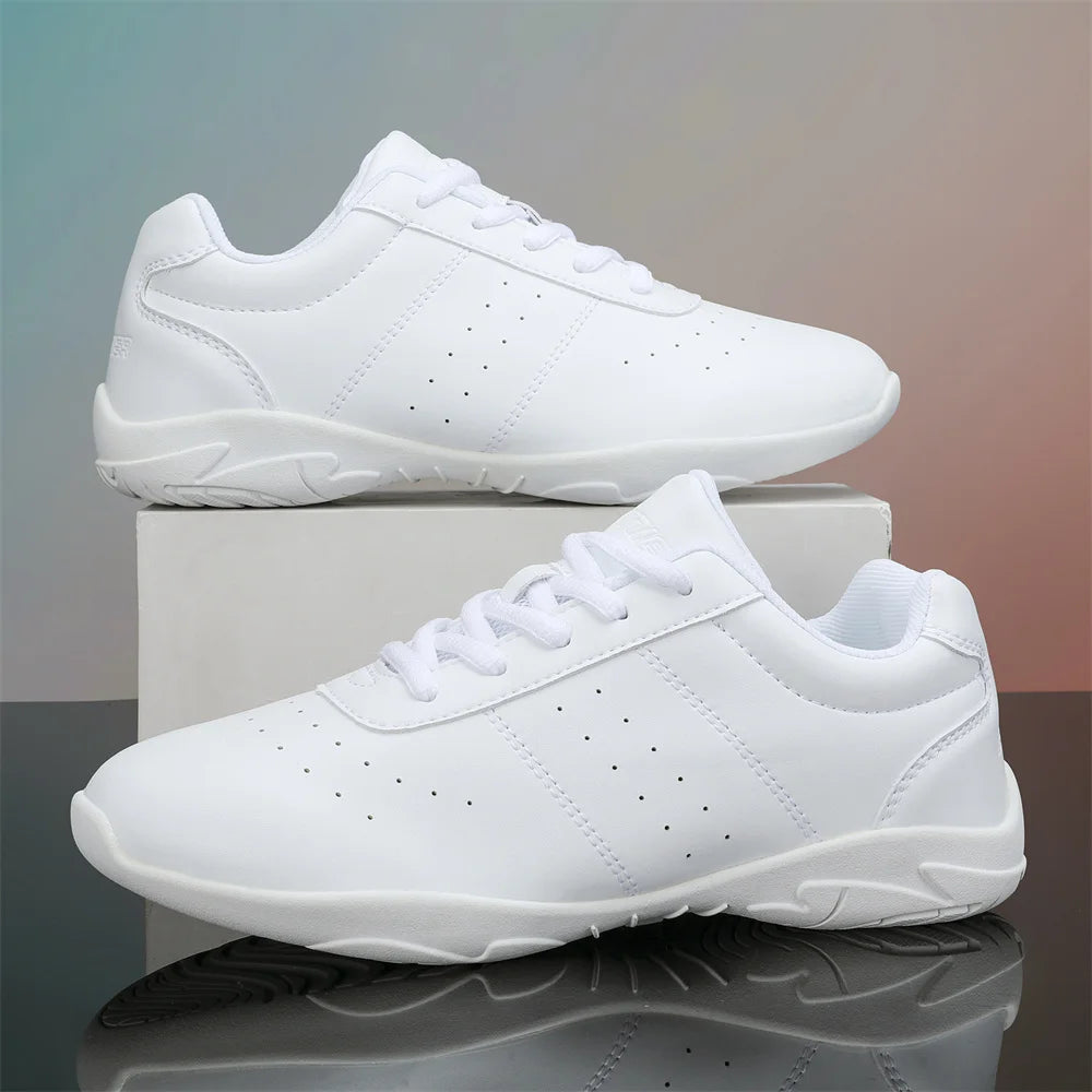 BAXINIER Girls Cheer Shoes White Cheerleading Dance Sneakers for Women Youth Shool Walking Shoes Athletic Training Tennis Shoes