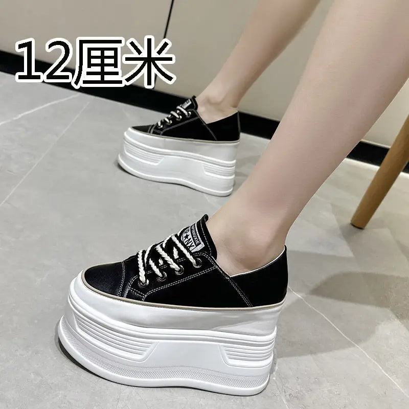 Fujin 10cm 12cm Genuine Leather Vulcanize Chunky Sneaker High Brand Comfy Spring Autumn Summer Platform Vulcanize Women Shoes