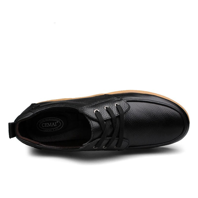Mens Lace Up Leather Shoes Oxfords Outdoor Casual Hiking Trekking Plus Big Size 50 51 52 53 54
