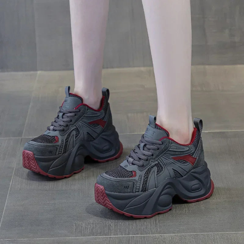 Fujin 7cm Ethnic Comfy Concise Chunky Sneaker Women Autumn Leather Loafer Spring Flats Rubber Luxury Shoes Winter Warm Footwear