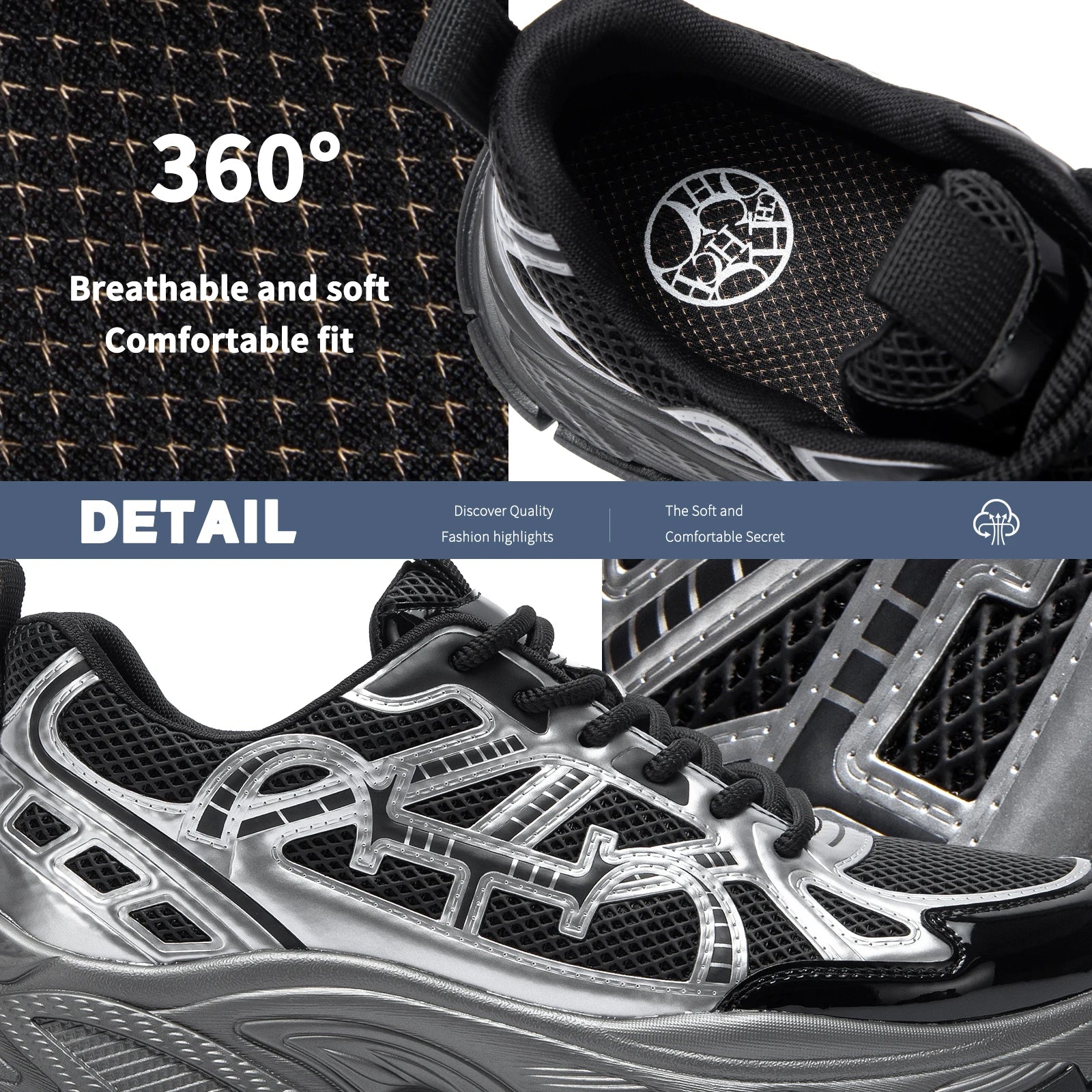 Men's Shoes Luxury Brand Sneakers Lightweight Breathable Mesh Running Shoes Outdoor Casual Athletic Ball Lace Up Designs