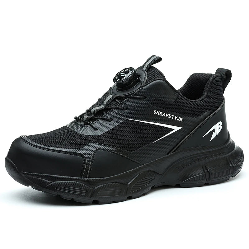 Breathable Work Shoes For Men Anti-smash Anti puncture Safety Shoes Men boots Rotating Button Indestructible Shoes Male Sneakers