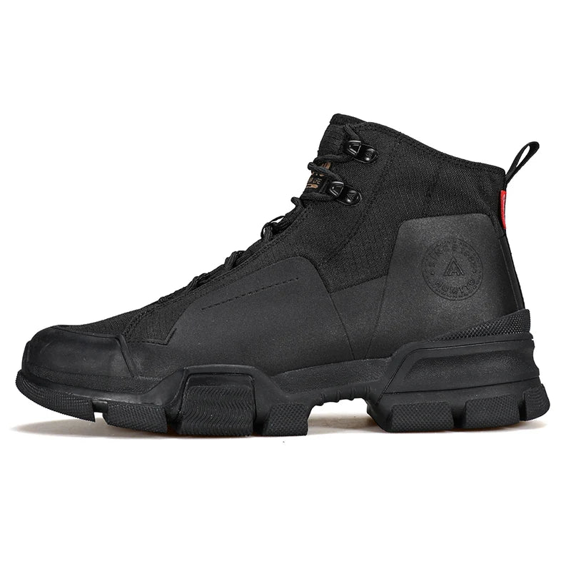 HUMTTO Breathable Trekking Boots Genuine Leather Hiking Shoes for Men Non-slip Men's Sports Shoes Winter Outdoor Safety Sneakers