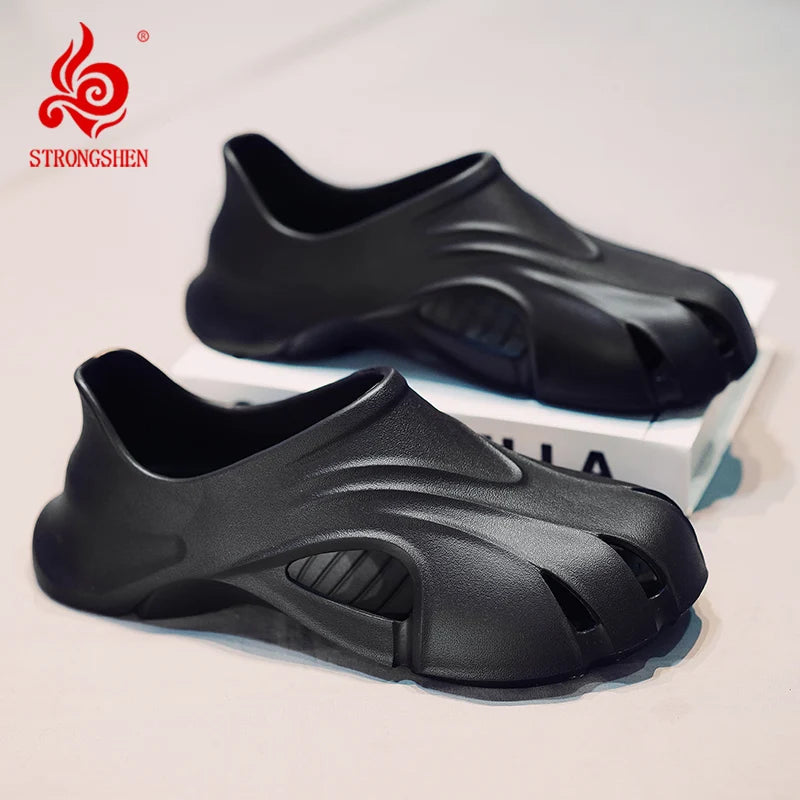 STRONGSHEN EVA Sandals for Men Casual Hole Shoes Outdoor Comfortable Trendy Designer Luxury Breathable Wear-Resistant Slippers