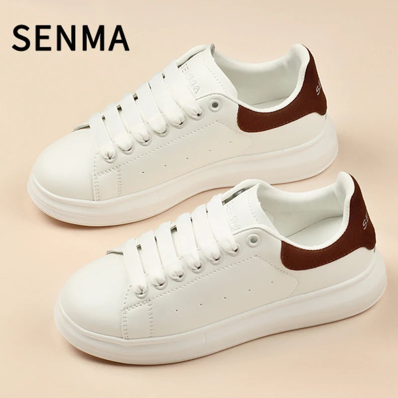 SENMA Men's Fashion Sneakers Women Low Top Walking Shoes Daily Comfortable Casual Lace-up Non Slip Tennis Sneakers Skate Shoes