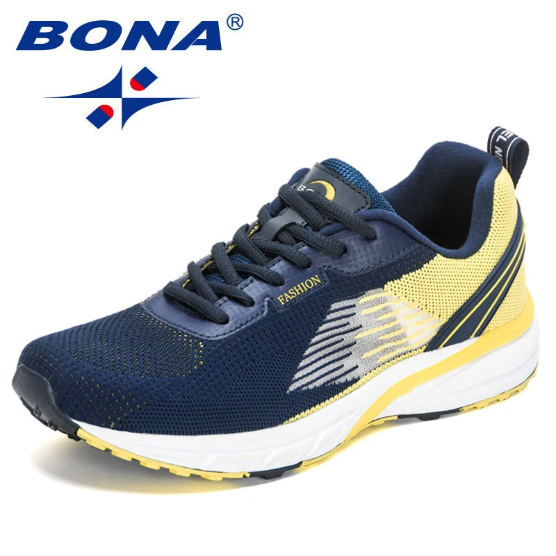 BONA New Popular Style Men Running Mesh Weaving Upper Sport Shoes ventilate Jogging Walking Sneakers Lace Up