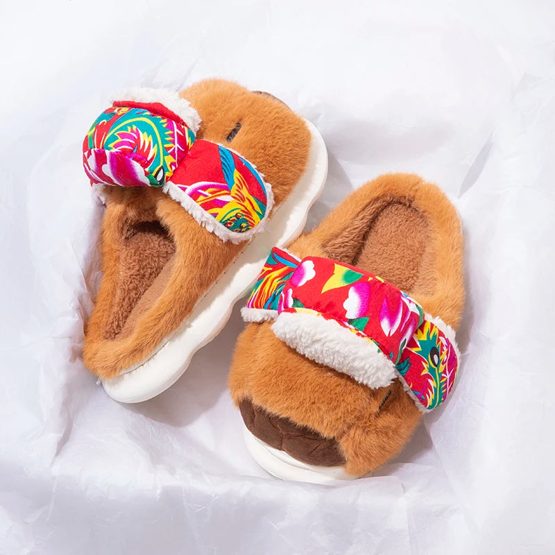 Slippers Men Bedroom Non-slip House Women Shoes Soft Warm Plush Indoor Loafers Fashion Funny Gift Cute House Shoes Unisex
