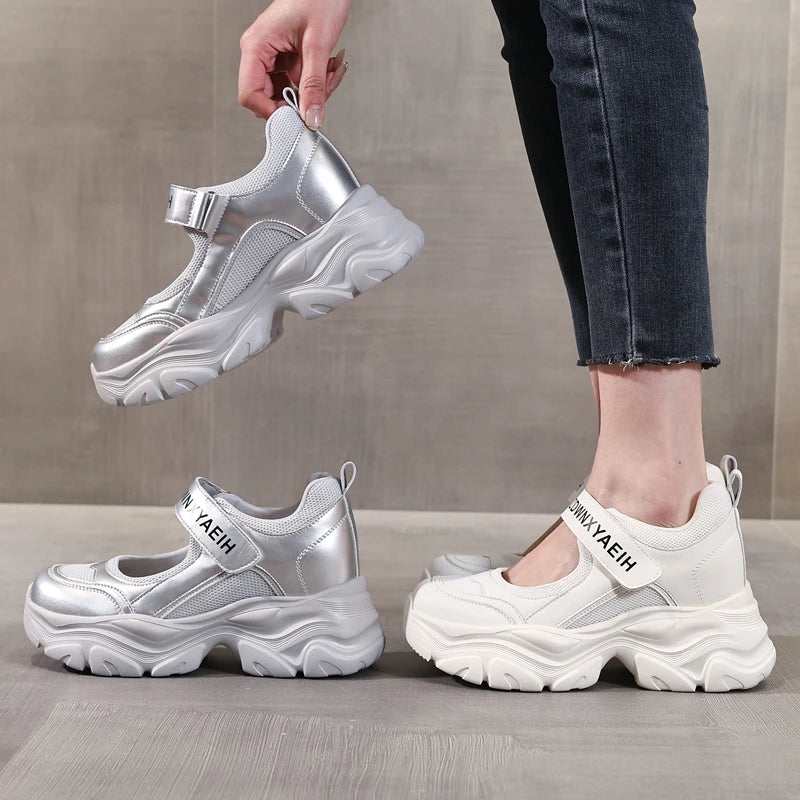 AUTUSPIN Women Casual Pumps Spring Summer Shallow Shoes Outdoor Comfoy Internal Increased Heighten Loafers Woman Wedges Heels