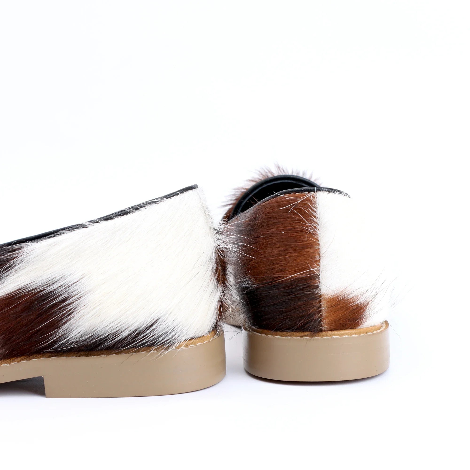 leather Calf Hair Loafers for Women Luxury Brand 2024 Slip on Penny Loafers Woman Flat Designer High Quality Shoes