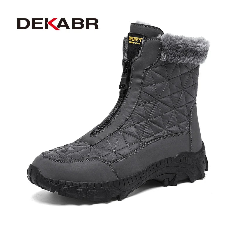DEKABR Brand Quality Men's High-Top Snow Boots Breathable Waterproof Cloth EVA Non-Slip Keep Warm Plush Men's Ankle Boots