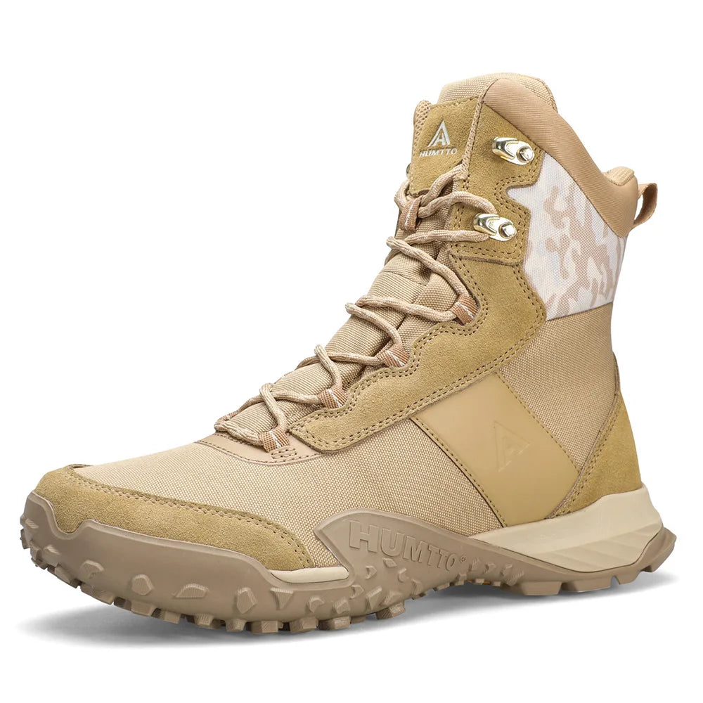 HUMTTO Breathable Trekking Boots Genuine Leather Hiking Shoes for Men Non-slip Men's Sports Shoes Winter Outdoor Safety Sneakers