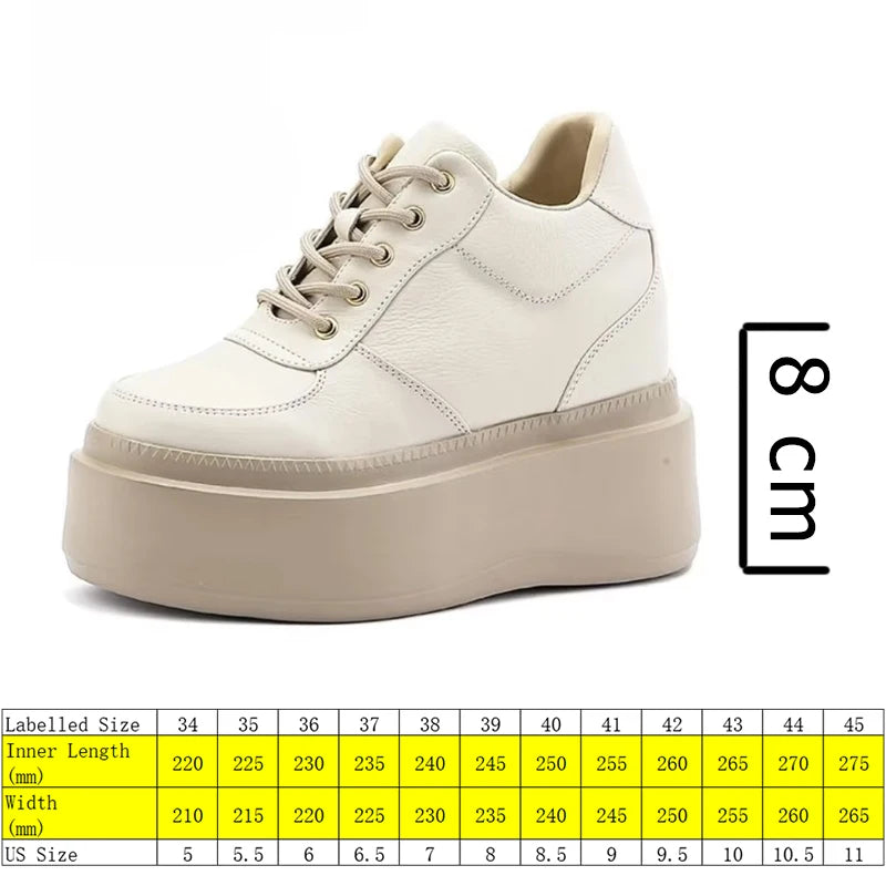 Fujin 10cm 12cm 14cm New Pigskin Synthetic Leather High Brand Autumn Daddy Breathable Spring Platform Wedge Fashion Comfy Shoes