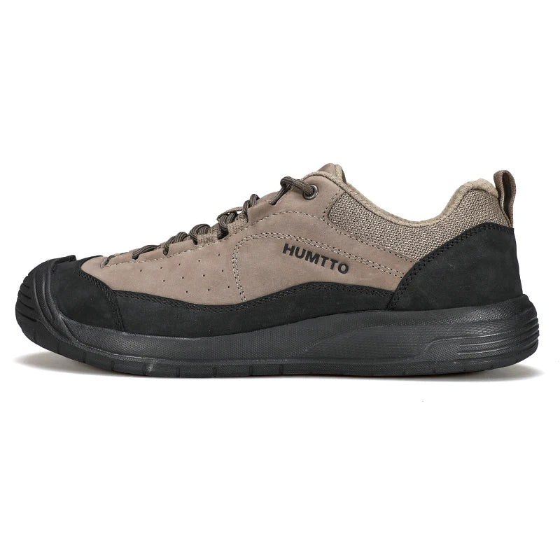 HUMTTO Leather Hiking Shoes Non-slip Men's Sports Shoes Outdoor Safety Walking Sneakers for Man Breathable Trekking Boots Men