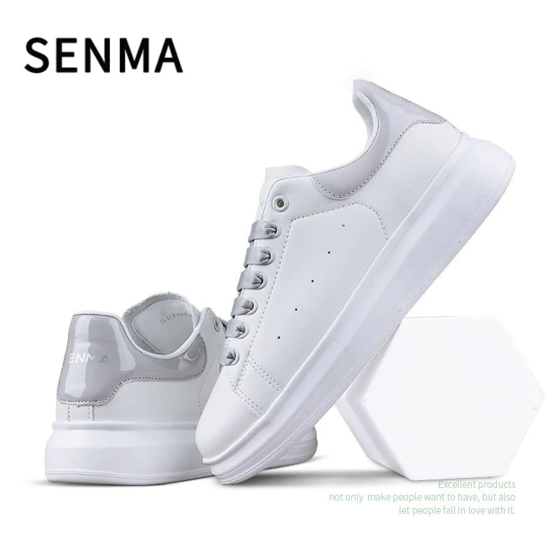 SENMA Men's Fashion Sneakers Women Low Top Walking Shoes Daily Comfortable Casual Lace-up Non Slip Tennis Sneakers Skate Shoes