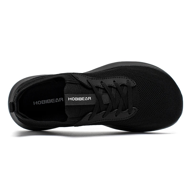 HOBIBEAR Wide Toe Running Shoes Men Women Mesh Lace Up Walking Sneakers Lightweight Breathable Shoes