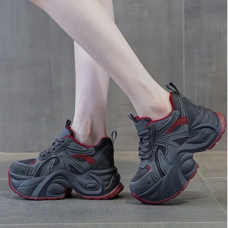 Fujin 7cm Ethnic Comfy Concise Chunky Sneaker Women Autumn Leather Loafer Spring Flats Rubber Luxury Shoes Winter Warm Footwear