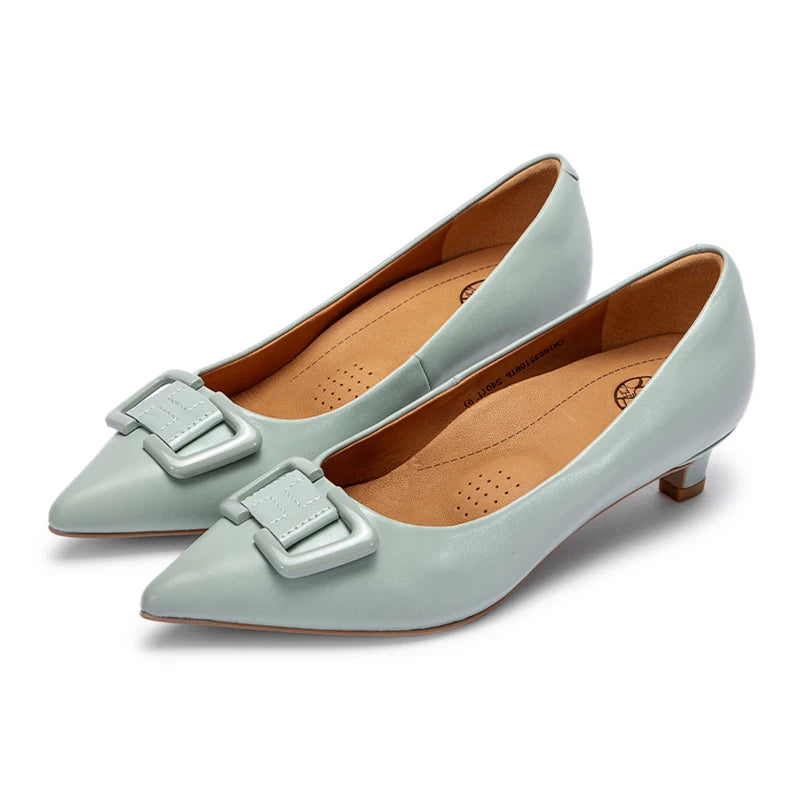 Balance Shoes Technology Orthopedic Women's Shoes Low Heeled Single Shoes Casual Leather Shoes Black