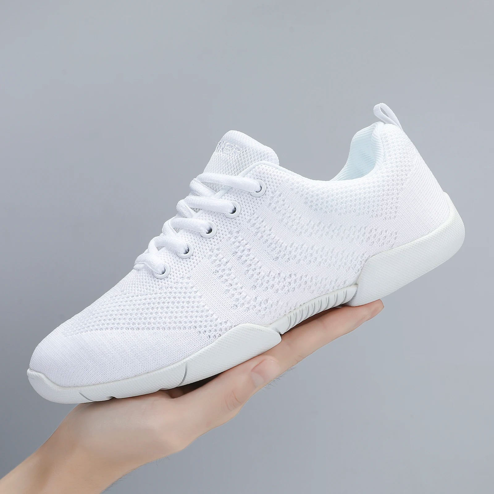 BAXINIER Girls White Cheer Shoes Trainers Breathable Training Dance Tennis Shoes Lightweight Youth Cheer Competition Sneakers