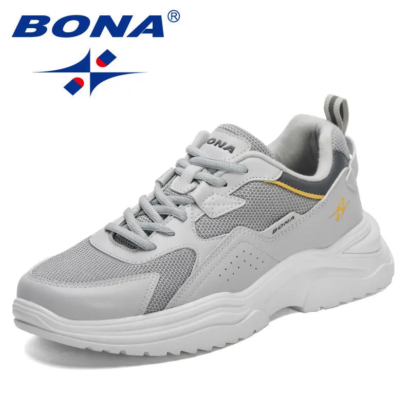 BONA 2023 New Designers  Men Luxury Brand Leisure Shoes Man Flats Comfy Walking Shoes Classics Sneakers Fashion Shoes Mansculino
