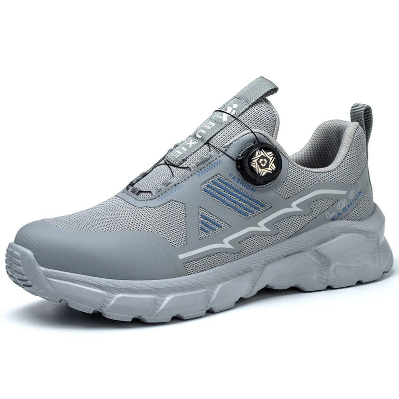 Lightweight Breathable Rotary Buckle Work Sneakers Protective Shoes Safety Industrial Puncture-Proof Anti-smash Steel Toe Shoes