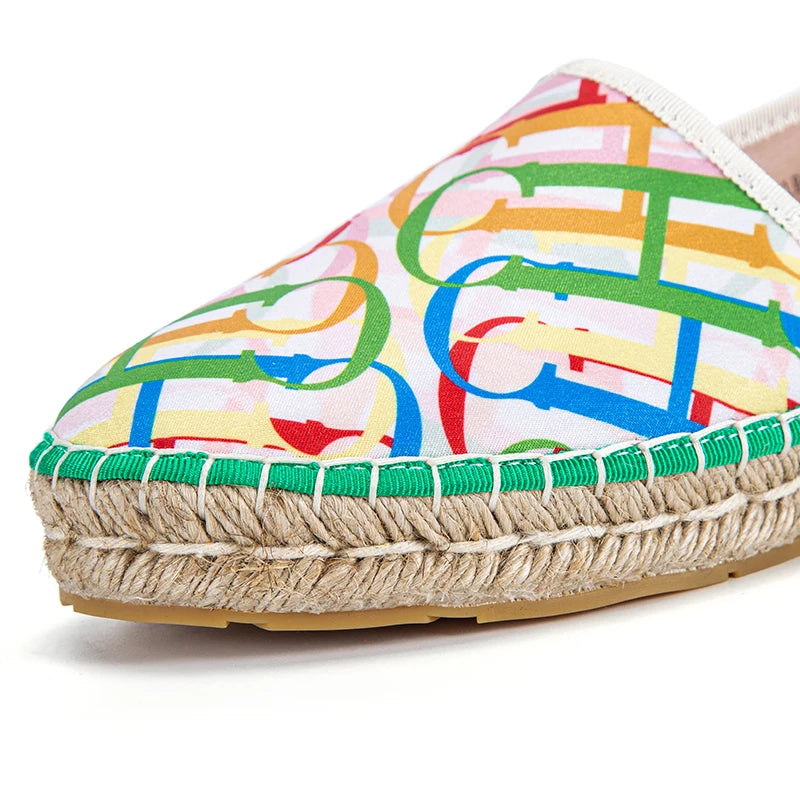 Loafers Women's Casual Shoes Flat Cloth Shoes Hemp Rope Woven Shoes Girls Personalised Colourful Shoes