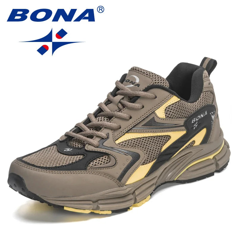 BONA 2023 New Designers ActionMen Non-slip Man Jogging Shoes Athletic Training Sneakers  Leather Running Shoes  Mansculino Trend