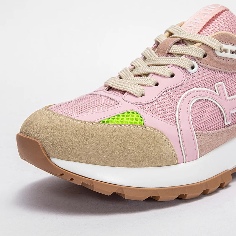Balance Shoes Technology Orthopedic Women's Shoes Sneakers Casual Running Shoes Lace White Pink Casual