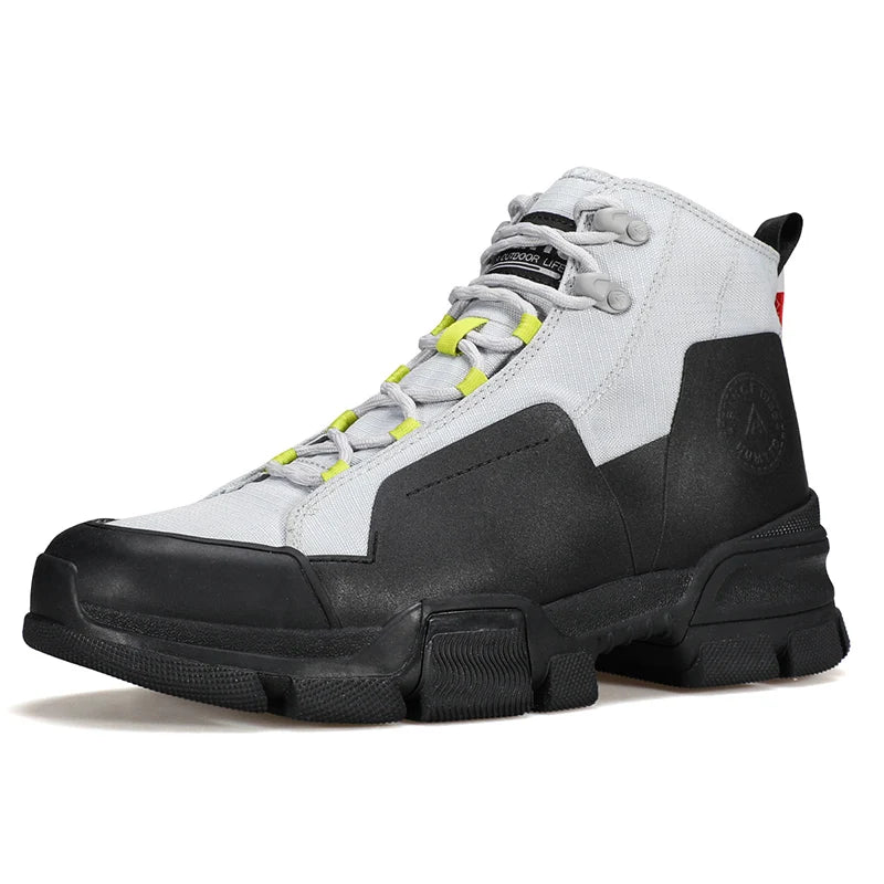 HUMTTO Breathable Trekking Boots Genuine Leather Hiking Shoes for Men Non-slip Men's Sports Shoes Winter Outdoor Safety Sneakers