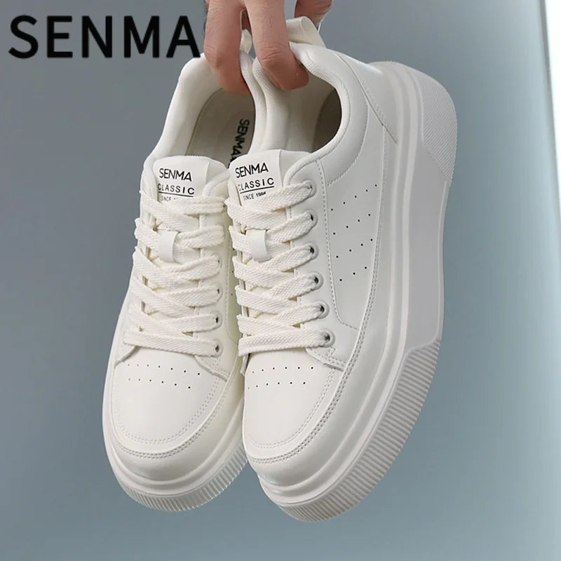SENMA Men's Shoes 2025 Breathable Sports Shoes Luxury Men's Sneakers Youth Casual Versatile Pure White Board Shoes Tennis shoes