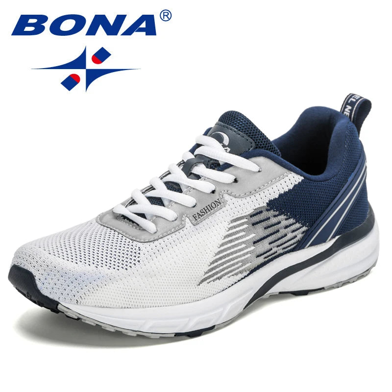BONA New Popular Style Men Running Mesh Weaving Upper Sport Shoes ventilate Jogging Walking Sneakers Lace Up