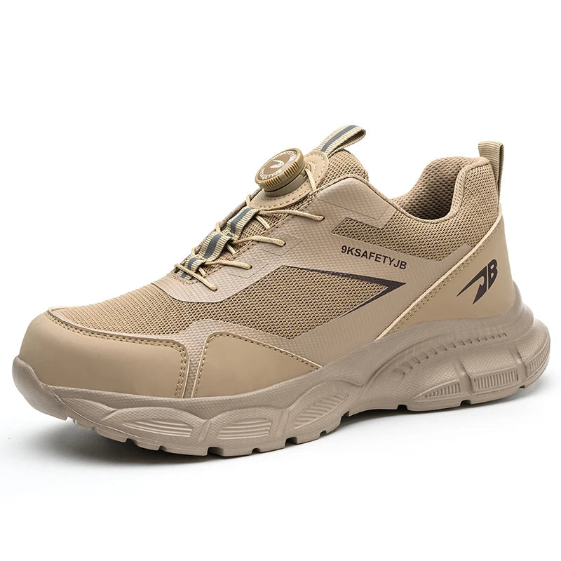 Breathable Work Shoes For Men Anti-smash Anti puncture Safety Shoes Men boots Rotating Button Indestructible Shoes Male Sneakers
