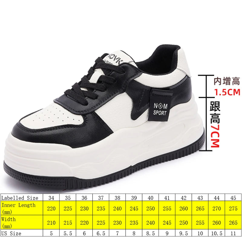 Fujin 8.5cm Genuine Leather Women Vulcanize Chunky Sneakers Women Summer Hidden High Heels Platform Wedge Summer Mesh Shoes