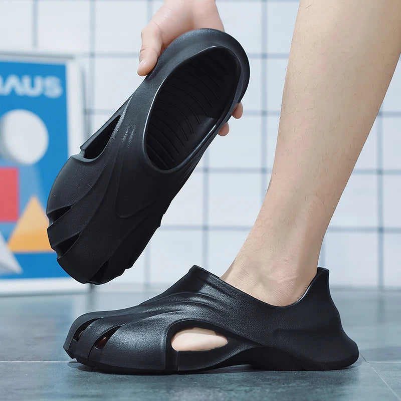 STRONGSHEN EVA Sandals for Men Casual Hole Shoes Outdoor Comfortable Trendy Designer Luxury Breathable Wear-Resistant Slippers