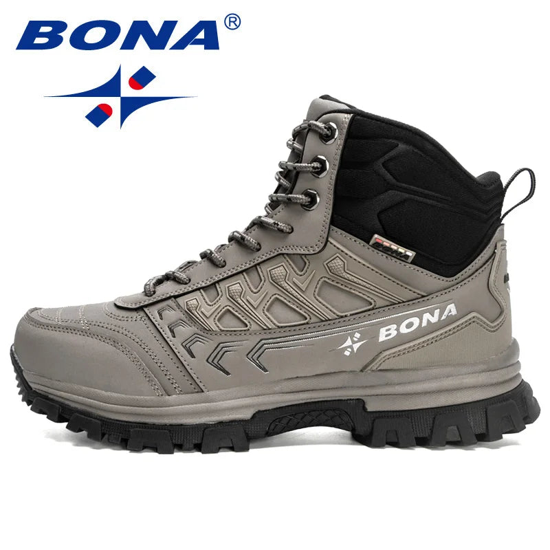 BONA 2023 New Designers Brand Winter Warm Boots Men Plush Nubuck Snow Boots Man High Quality High Top Boots Mansculino Sneakers