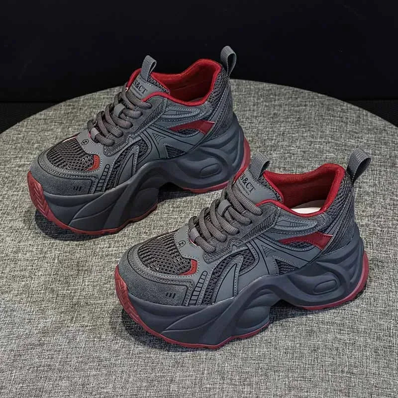 Fujin 7cm Ethnic Comfy Concise Chunky Sneaker Women Autumn Leather Loafer Spring Flats Rubber Luxury Shoes Winter Warm Footwear