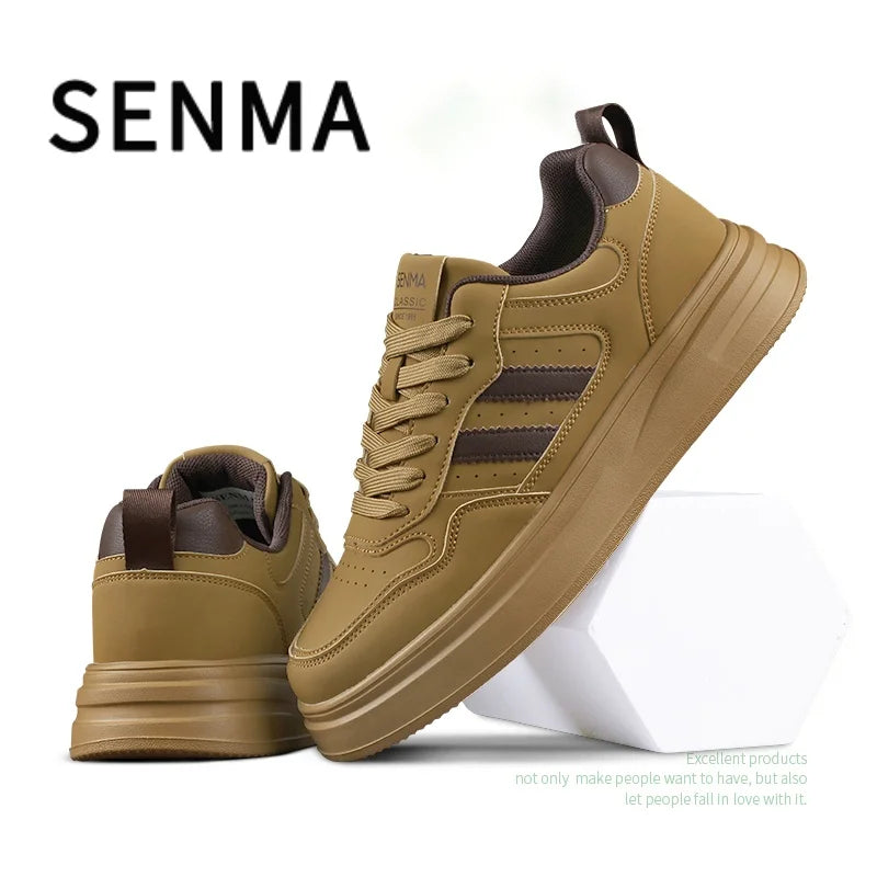 SENMA Men's Trendy Shoes Men's Shoes Breathable Thick Soled Leather Small White Shoes Fashion Board Shoes Couple Casual Shoes
