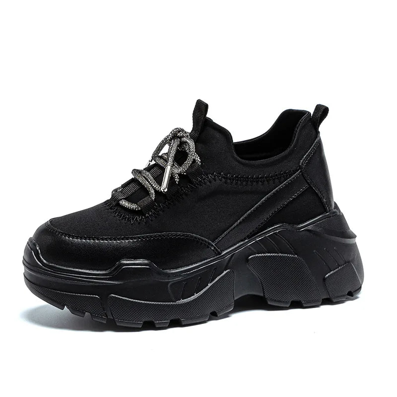 Fujin 7cm Chunky Sneakers for Women Casual Shoes Genuine Leather Fashion Sneakers Comfortable Women Walking Shoes Fall Spring