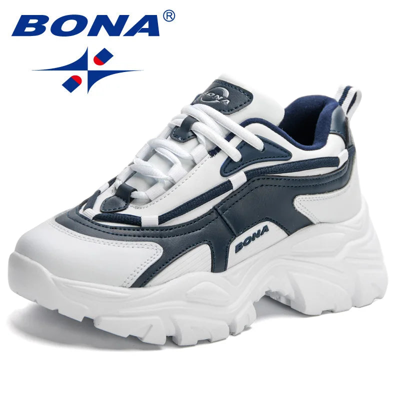 BONA 2023 New Designers Versatile temperament Women Casual Shoes Ladies Comfy Top Quality Original Luxury Brand Fashion High Pla