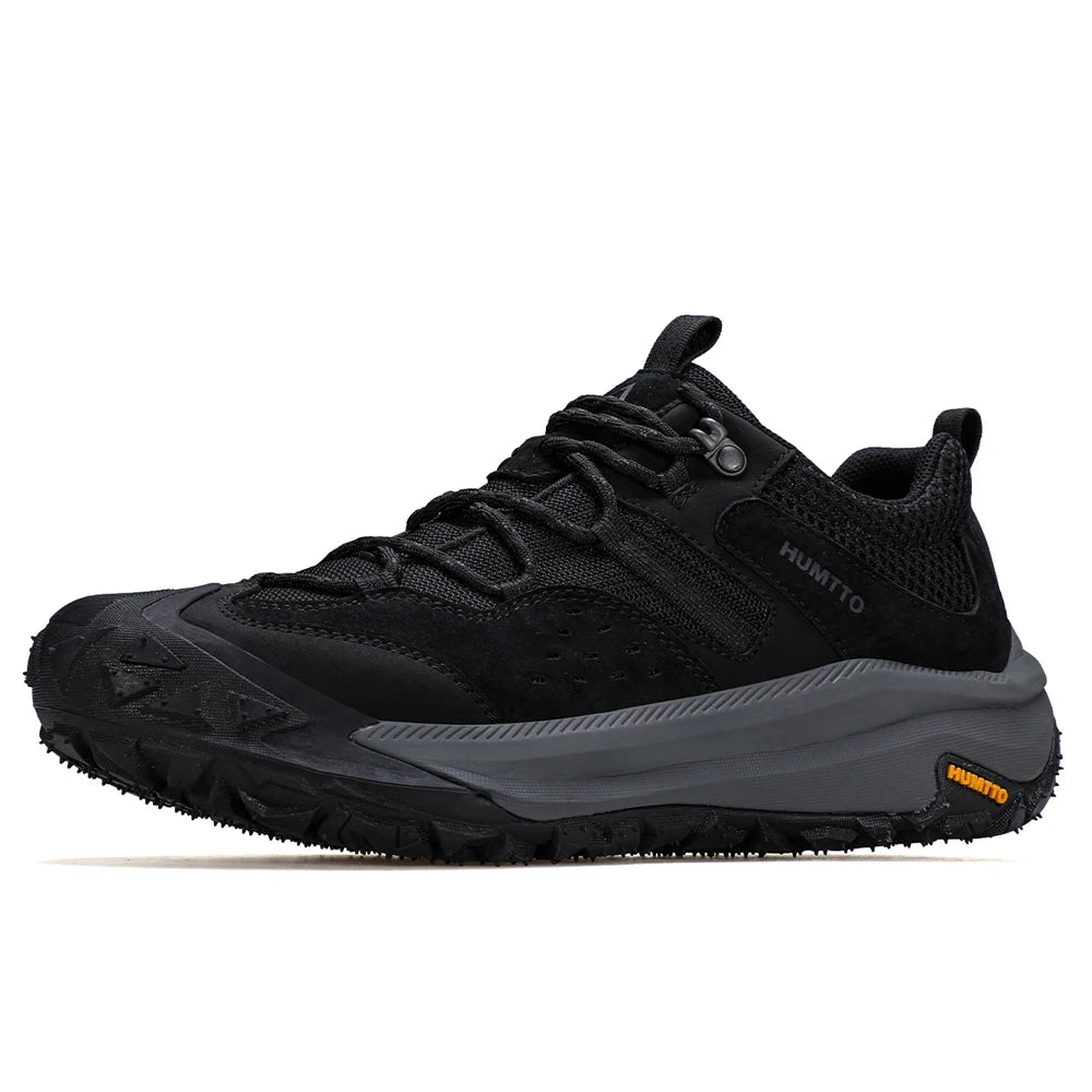 HUMTTO Breathable Trekking Boots Outdoor Men's Sports Shoes Non-slip Hiking Shoes for Men Leather Safety Walking Sneakers Man