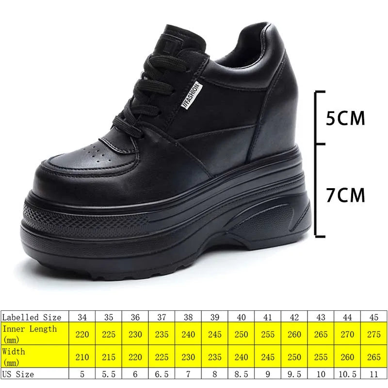 Fujin 12CM Wedge Pumps Autumn Genuine Leather Spring Spring Shoes Hidden Heels Moccasins Women Platform High Brand Female Shoes
