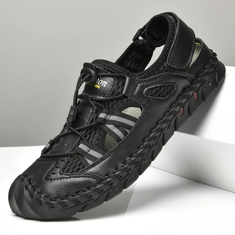 New Summer Breathable Men Sandals Fashion Roman Sandals Handmade Mesh Men Casual Shoes Platform Outdoor Men's Beach Sandals