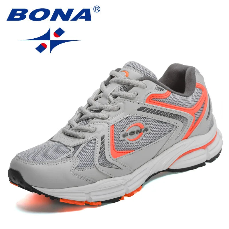 BONA 2022 New Designers Running Shoes Men Breathable Non-slip Sport Lightweight Tenis Sneakers Man Mesh Casual Walking Footwear