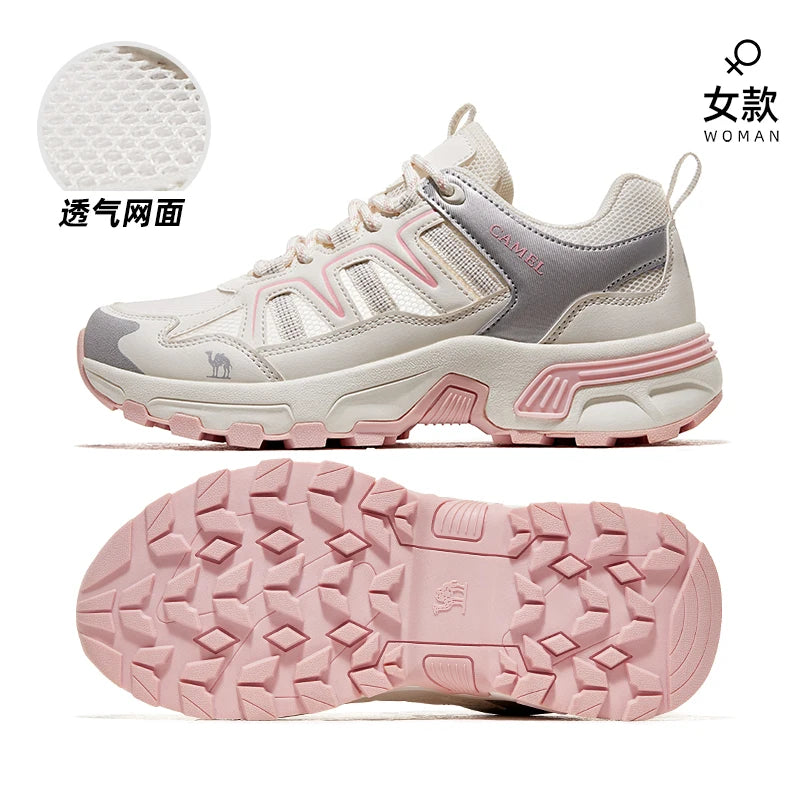 GOLDEN CMAEL Mesh Hiking Shoes Men Women Sneakers Breathable Non-slip Sports Running Trekking Shoes for Men Summer 2025 New