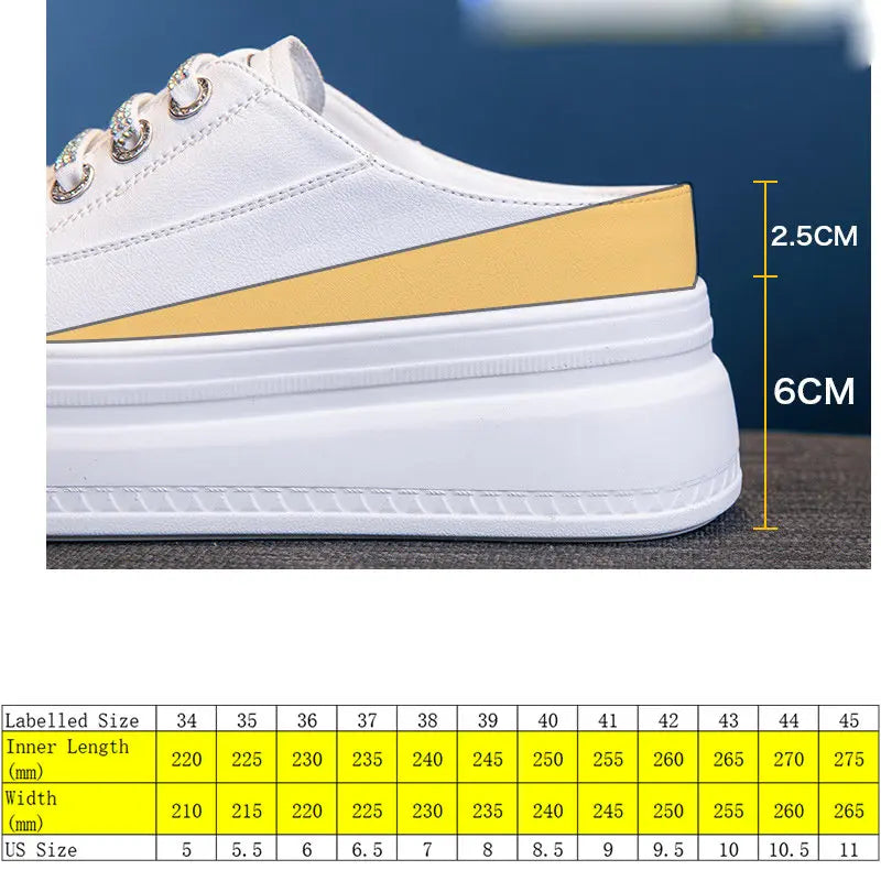 Fujin 7.5cm Genuine Leather Women Slipper Summer Shoes Platform Wedge Beach Shoes Mule Leather Slip on Sneakers Sandals Shoes