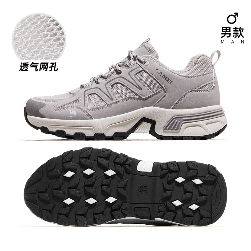 GOLDEN CMAEL Mesh Hiking Shoes Men Women Sneakers Breathable Non-slip Sports Running Trekking Shoes for Men Summer 2025 New
