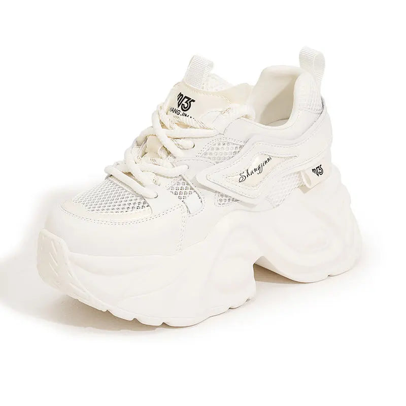 Autuspin Women Summer Vulcanized Shoes Platform Fashion Sneakers Female Street Style Chunky Wedges Ladies Leisure Footwear Woman
