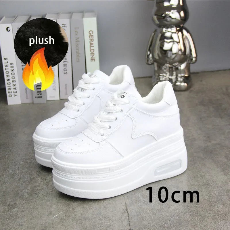 Fujin 8cm 10cm 12cm Synthetic Genuine Plush Platform Wedge Leather Autumn Spring Winter Boot Ankle 2024  Women High Brand Shoes