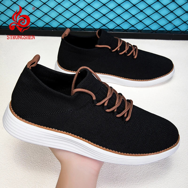 STRONGSHEN Men Casual Shoes Lightweight Walking Sport Shoes Women Classical Mesh Breathable Shoes Male Fashion Moccasins Sneaker