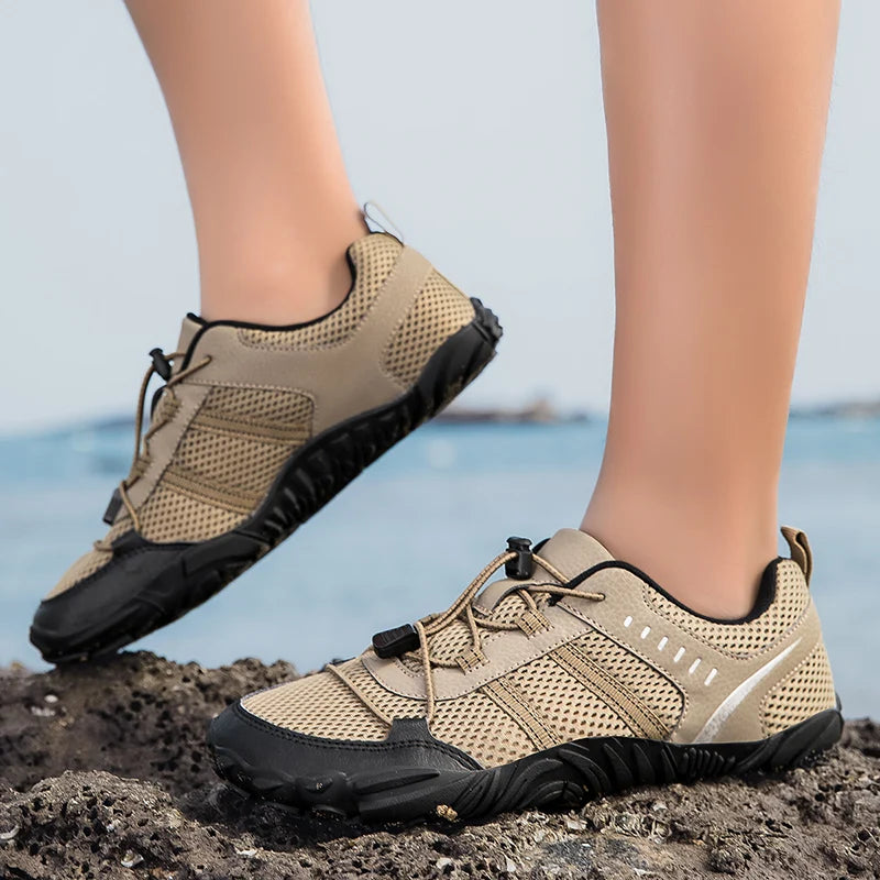 STRONGSHEN Men Hiking Shoes Outdoor Breathable Non-slip Mountain Climbing Sport Men Lace-Up Walking Hunting Trekking Sneakers